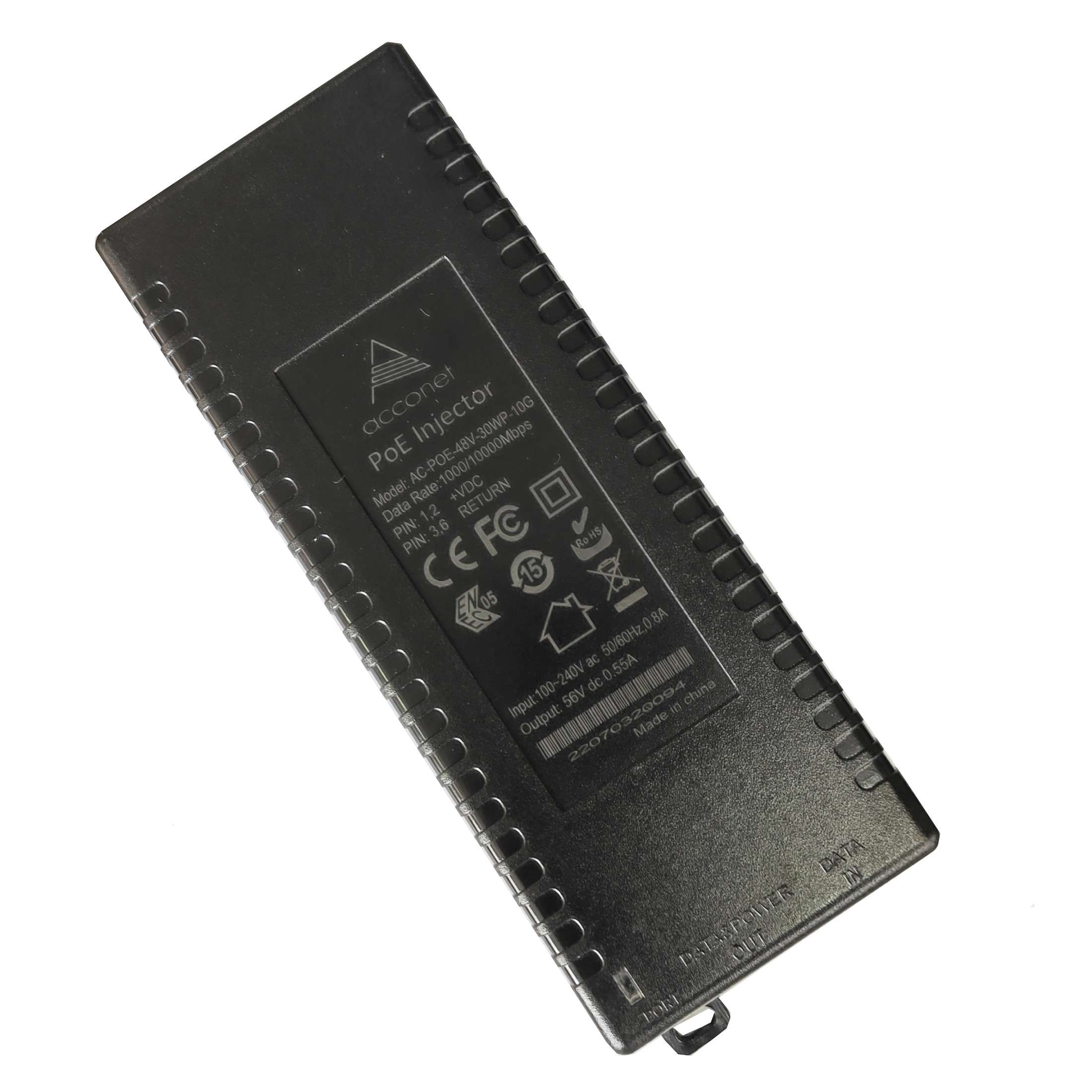 Acconet 10Gbps Passive PoE Injector, 48V, 0.625A, 30W - Image 3