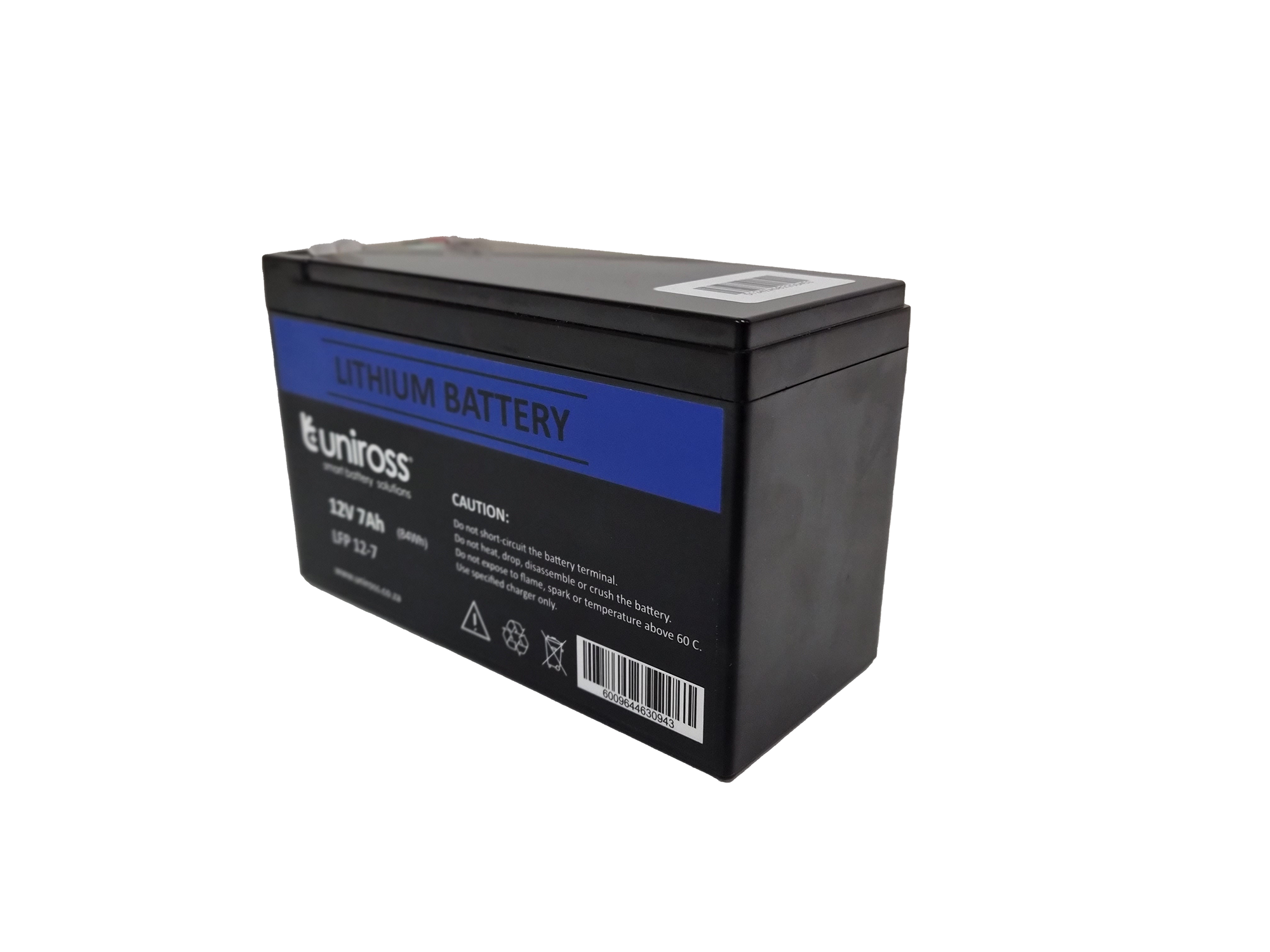 Uniross 12.8V 7Ah (89.6Wh) LiFEPO4 Battery | UR-BAT-LiFePO4-12-7 - Image 3