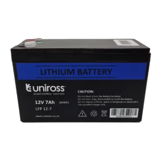 Uniross 12.8V 7Ah (89.6Wh) LiFEPO4 Battery | UR-BAT-LiFePO4-12-7