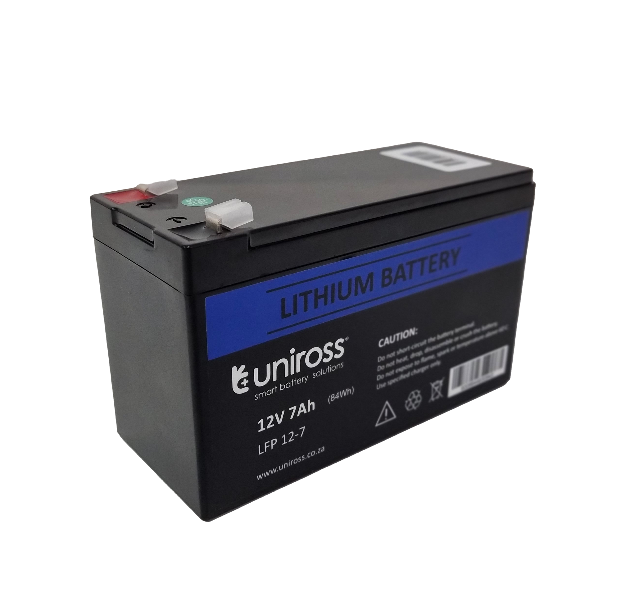 Uniross 12.8V 7Ah (89.6Wh) LiFEPO4 Battery | UR-BAT-LiFePO4-12-7 - Image 2