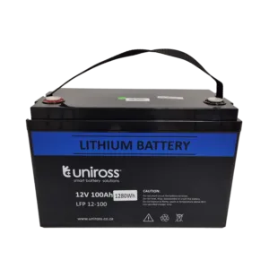 Uniross 12.8V 100Ah (1.28kWh) LiFEPO4 Battery | UR-BAT-LiFePO4-12-100