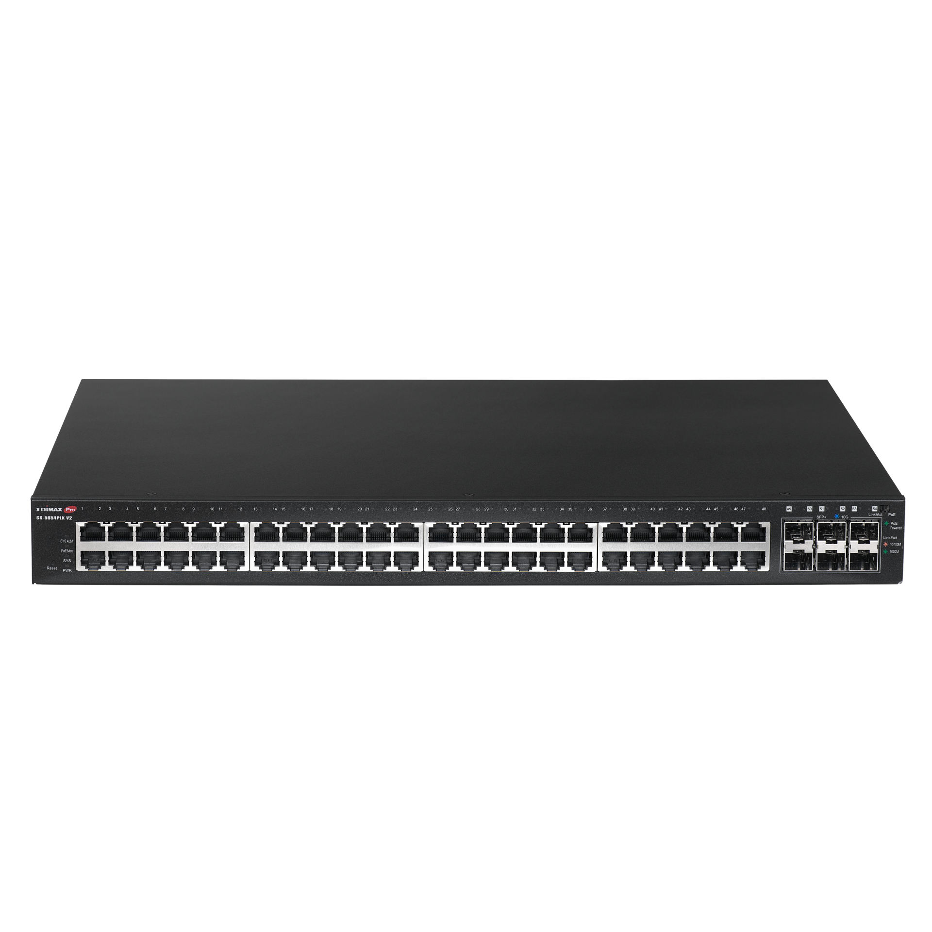 Edimax 54 Port, Web Smart, 48 Gigabit PoE+ Long Range Switch with 6 SFP+ Ports - Image 2