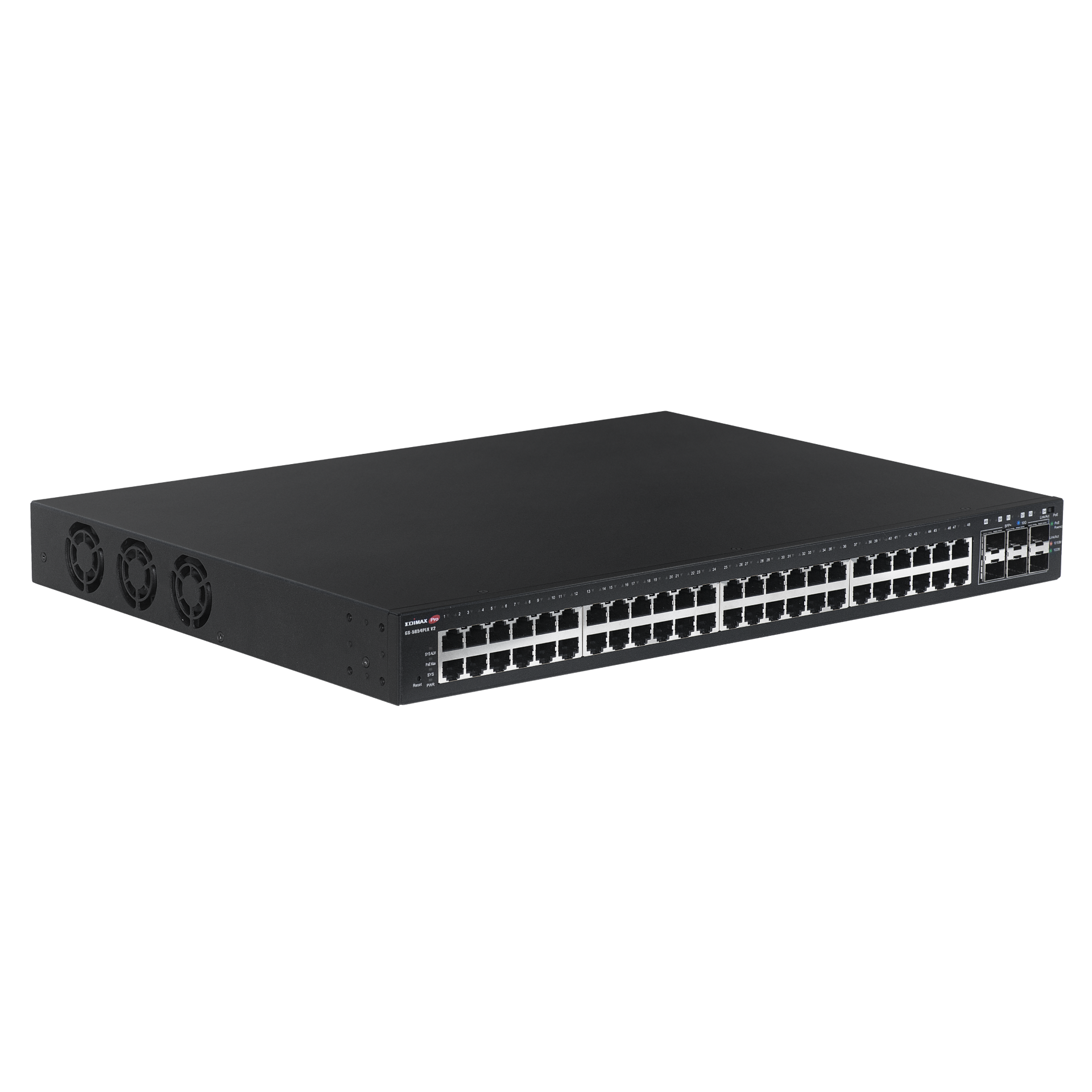 Edimax 54 Port, Web Smart, 48 Gigabit PoE+ Long Range Switch with 6 SFP+ Ports - Image 3