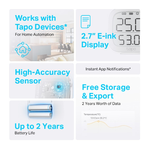 TP-Link Tapo Smart Temperature and Humidity Monitor | Tapo T315 - Image 3