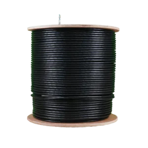 Acconet CAT5 UV Outdoor Ethernet Cable 500m Black Solid Copper SF/TP Pull Box | CAT5U-500-SC