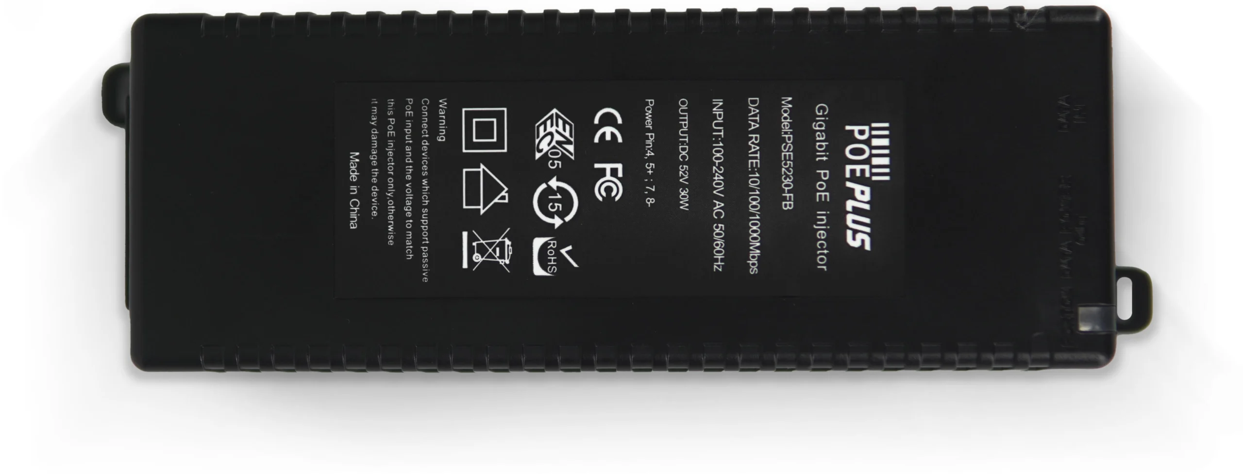 Gigabit Power over Ethernet (PoE) Injector. 48V, 0.575A, Passive, 30W - Image 3