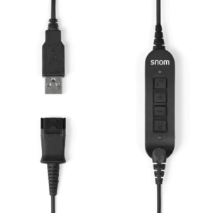 Snom USB Quick Release Adapter for A100M, A100D and PC - Integrated volume and call buttons.