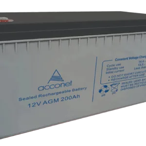 Acconet 12V AGM 200Ah Deep Cycle Battery | AC-BAT-VRLA-12V200AH