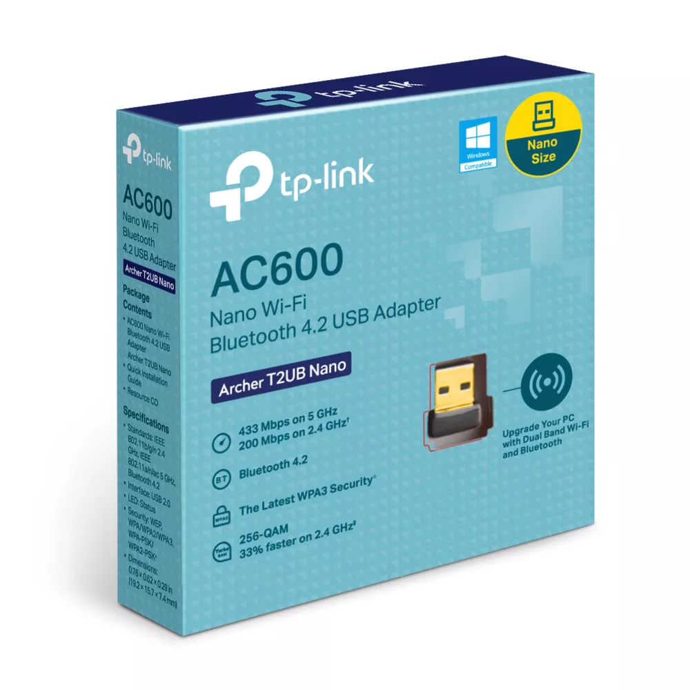 TP-Link AC600 Nano WiFi Bluetooth 4.2 USB Adapter | Archer T2UB Nano - Image 2