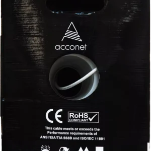 Acconet CAT6 Indoor Ethernet Cable 305m White Solid Copper UTP Pull Box | CAT6-305-SC
