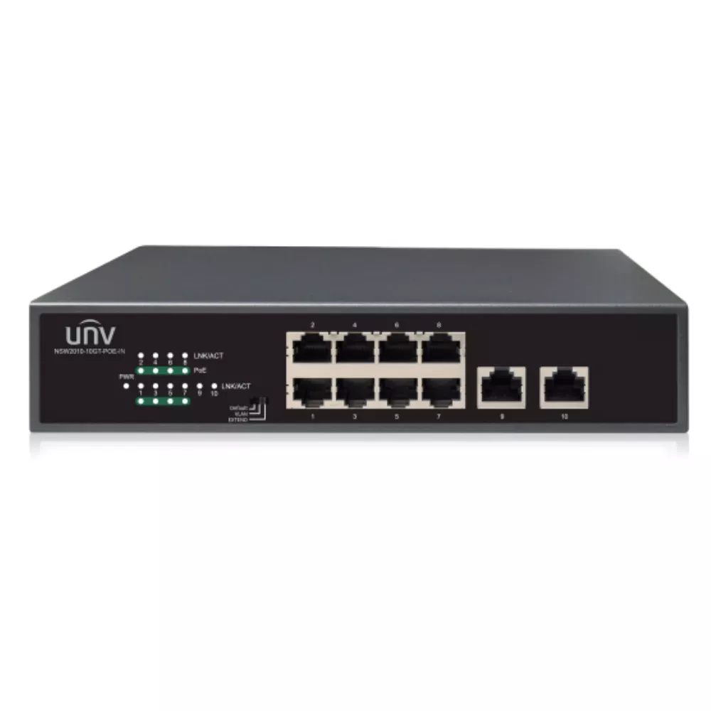 UNV - 8x Gigabit PoE Ethernet Port Switch, 2x Gigabit port