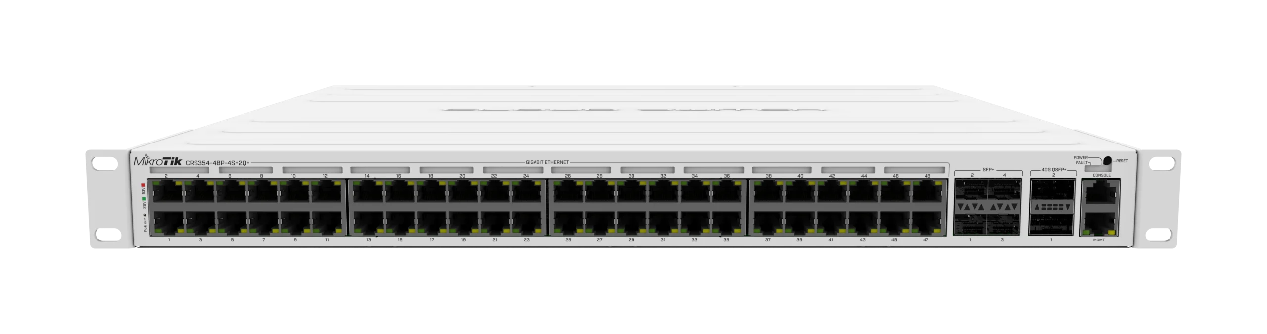 MikroTik CRS354-48P-4S+2Q+RM - 750W, 48 POE 1Gb, 4X SFP+, 2X QSFP+