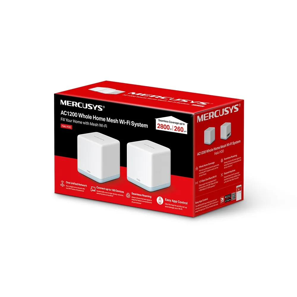 Mercusys Halo H30 AC1300 Mesh Wi-Fi 2-Pack | MRC-HALO-H30-2P - Image 3