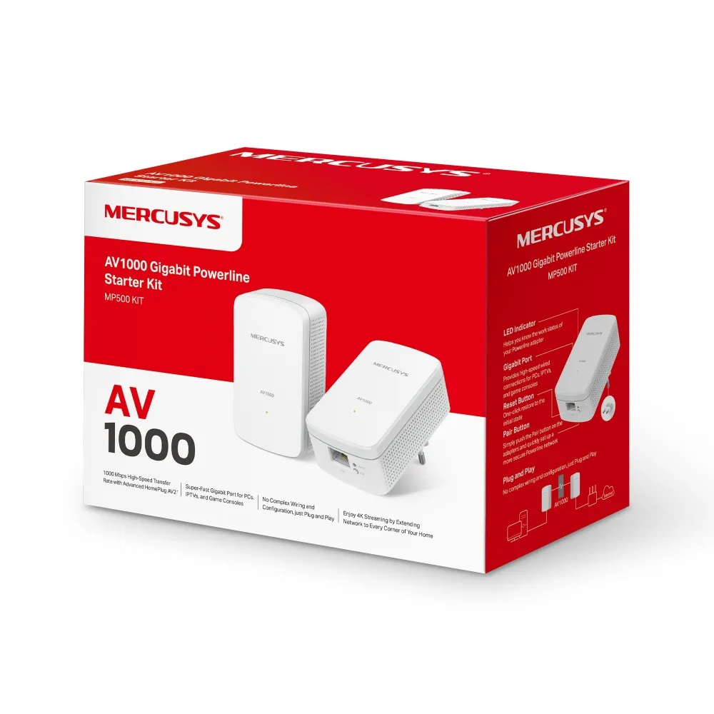 Mercusys AV1000 Gigabit Powerline Kit | MRC-MP500-KIT - Image 3