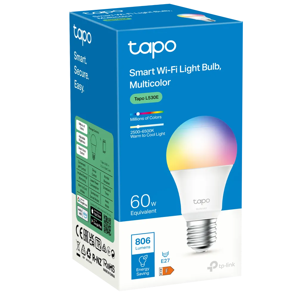 TP-Link Tapo Smart Wi-Fi Multicolour LED Bulb | TP-TAPO-L530E - Image 2