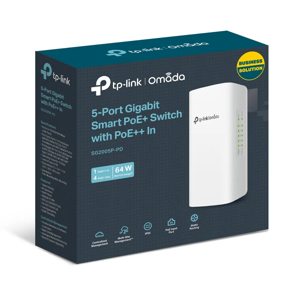 TP-Link Omada 5-Port Outdoor Gigabit Smart Switch with 1-Port PoE++ in and 4-Port PoE+ out - Image 5