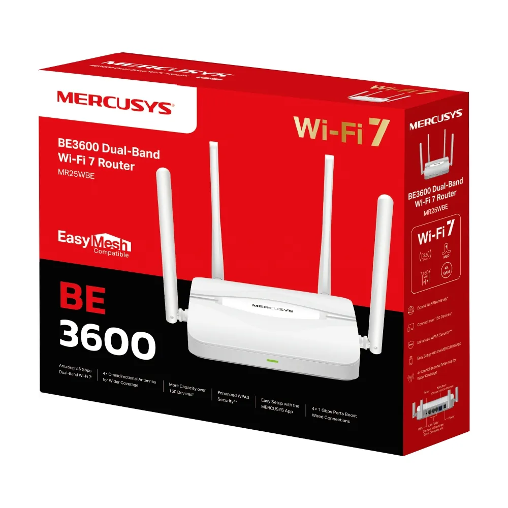 Mercusys BE3600 Dual-Band Wi-Fi 7 Router | MR25WBE - Image 3