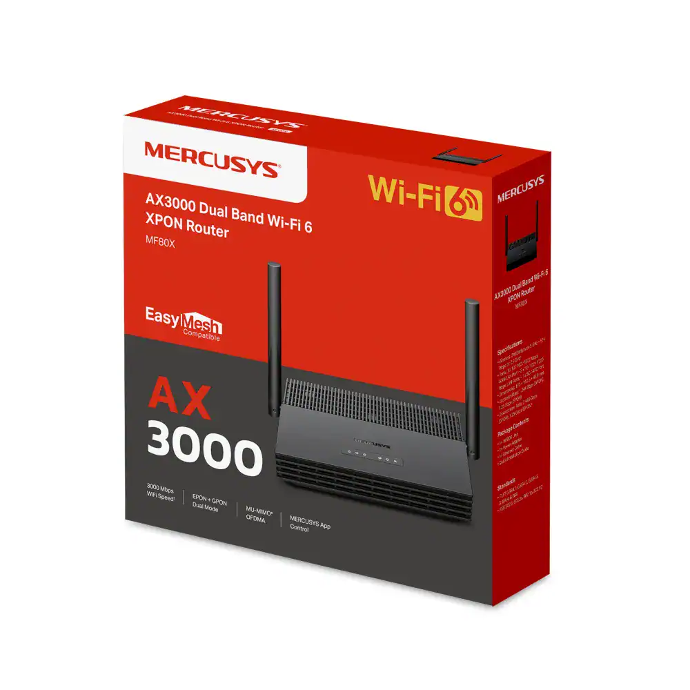 Mercusys AX3000 Dual Band Wi-Fi 6 XPON Router, GPON/EPON | MF80X - Image 3