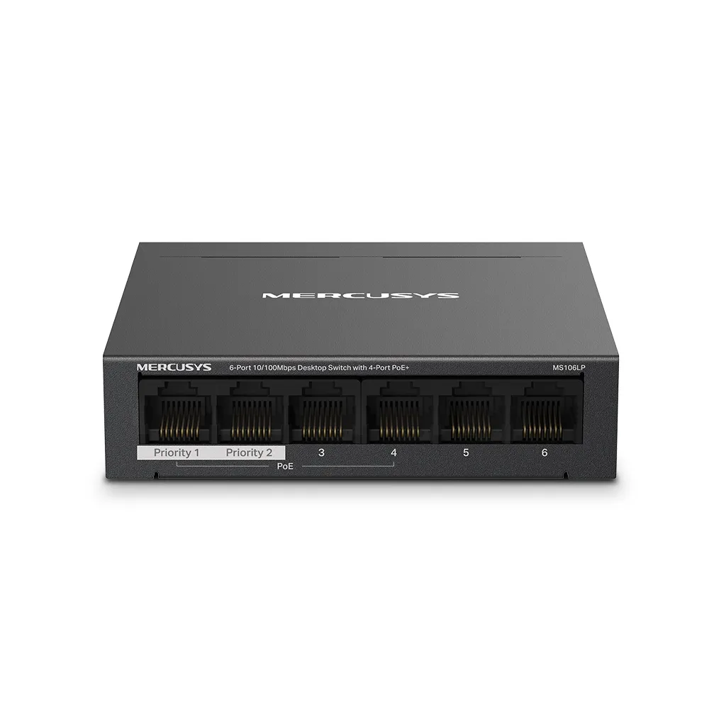 Mercusys 6-Port 10/100 Mbps Desktop Switch with 4-Port PoE+ | MS106LP - Image 2
