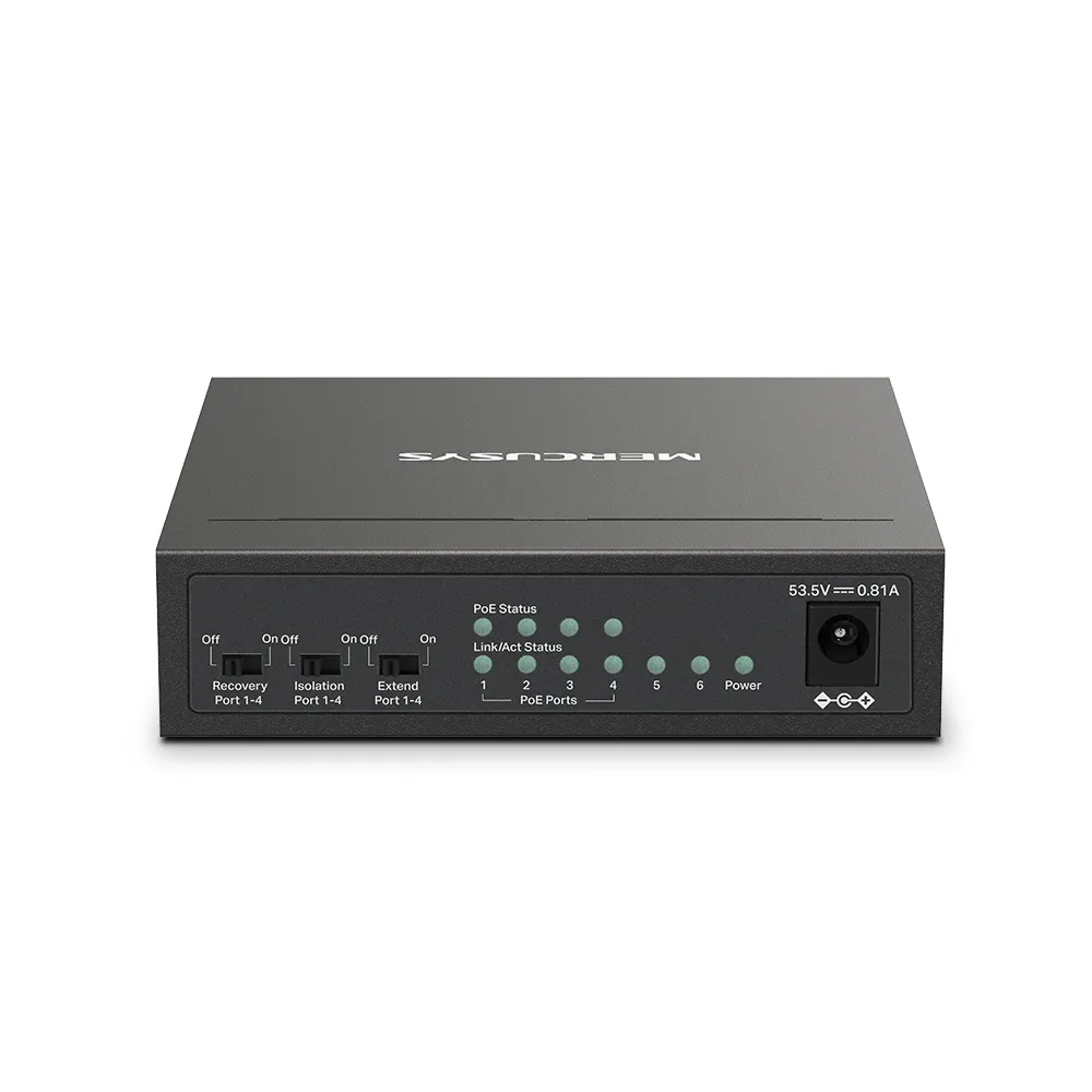 Mercusys 6-Port 10/100 Mbps Desktop Switch with 4-Port PoE+ | MS106LP