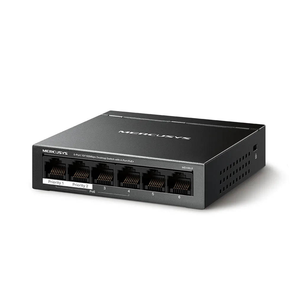 Mercusys 6-Port 10/100 Mbps Desktop Switch with 4-Port PoE+ | MS106LP - Image 3