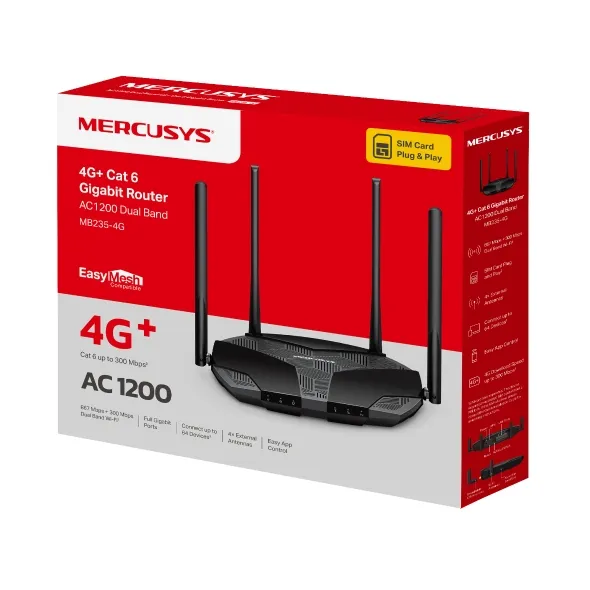 Mercusys AC1200 Wi-Fi 4G+ LTE Router | MB235-4G - Image 4