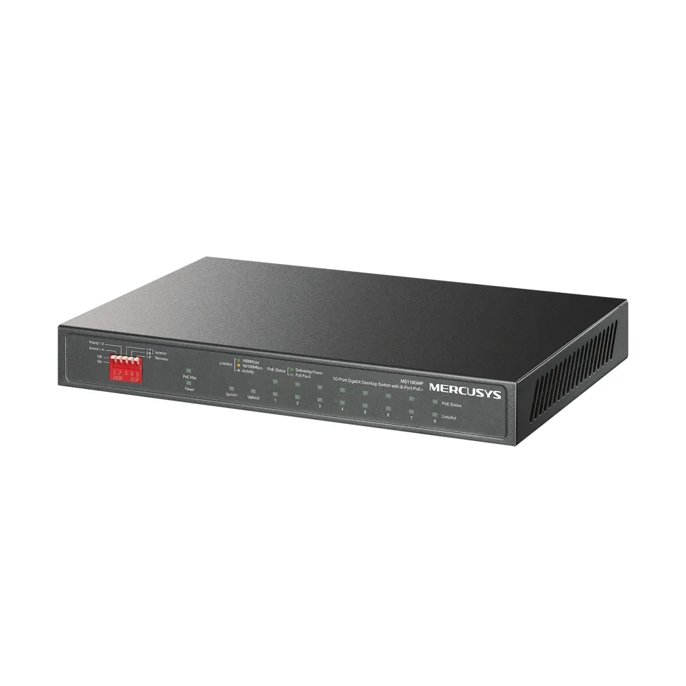 Mercusys 10-Port Gigabit Desktop Switch with 8-Port PoE+ | MS110GMP