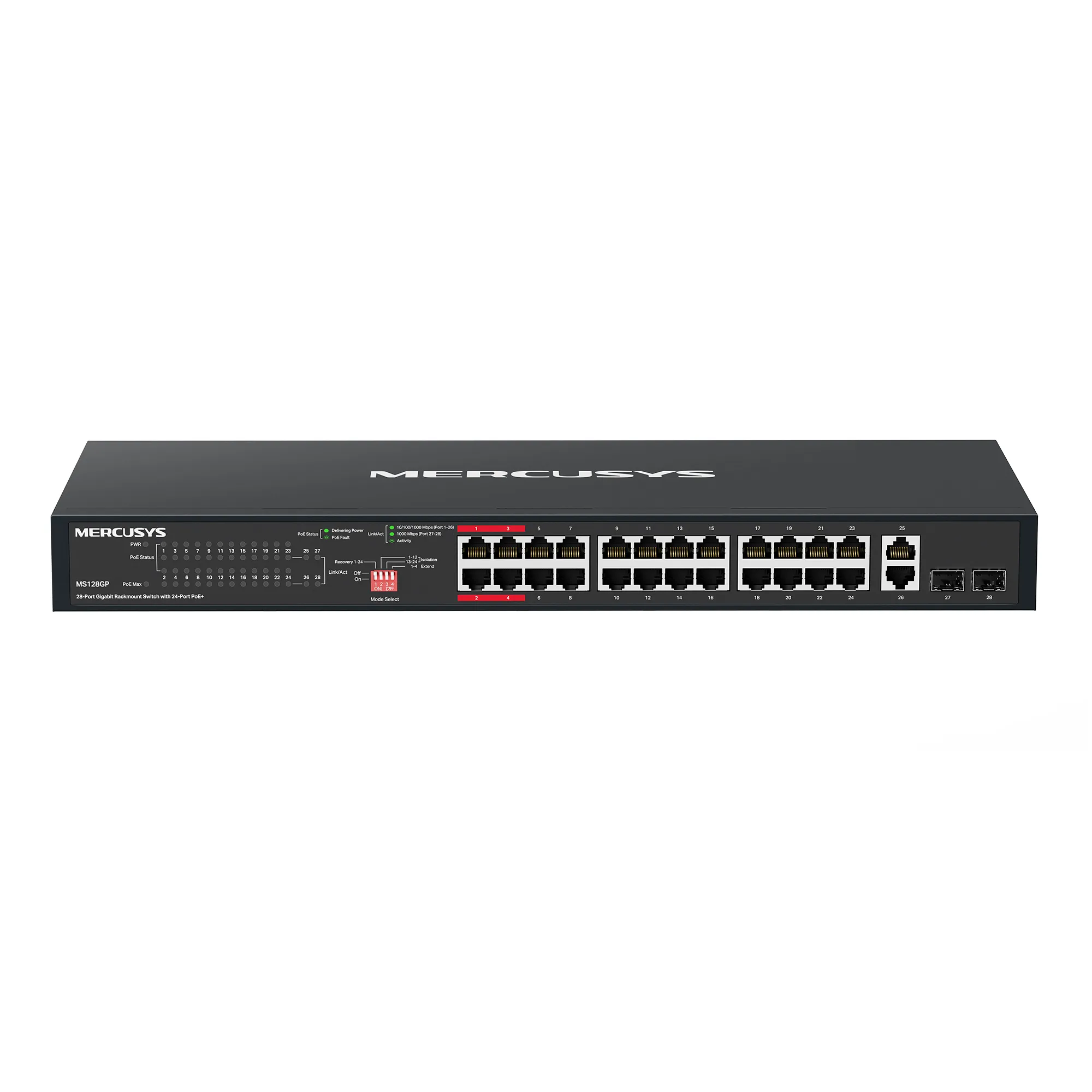 Mercusys 28-Port Gigabit Rackmount Switch with 24-Port PoE+ | MS128GP - Image 2