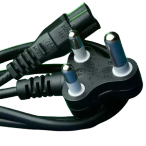 Power Cord (Clover) 3 Pin South African, 1.8 Meters. Dedicated Plug Top (Red Plug)