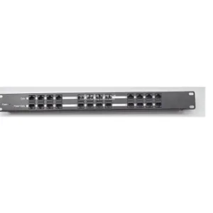 Rackmount 12 port passive PoE injector, Shielded, 1U, Black, 2.1mm Jack