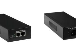 Gigabit Power over Ethernet (PoE) 52V, 1.25Amp 65 Watt (2 x RJ45) & Cord.