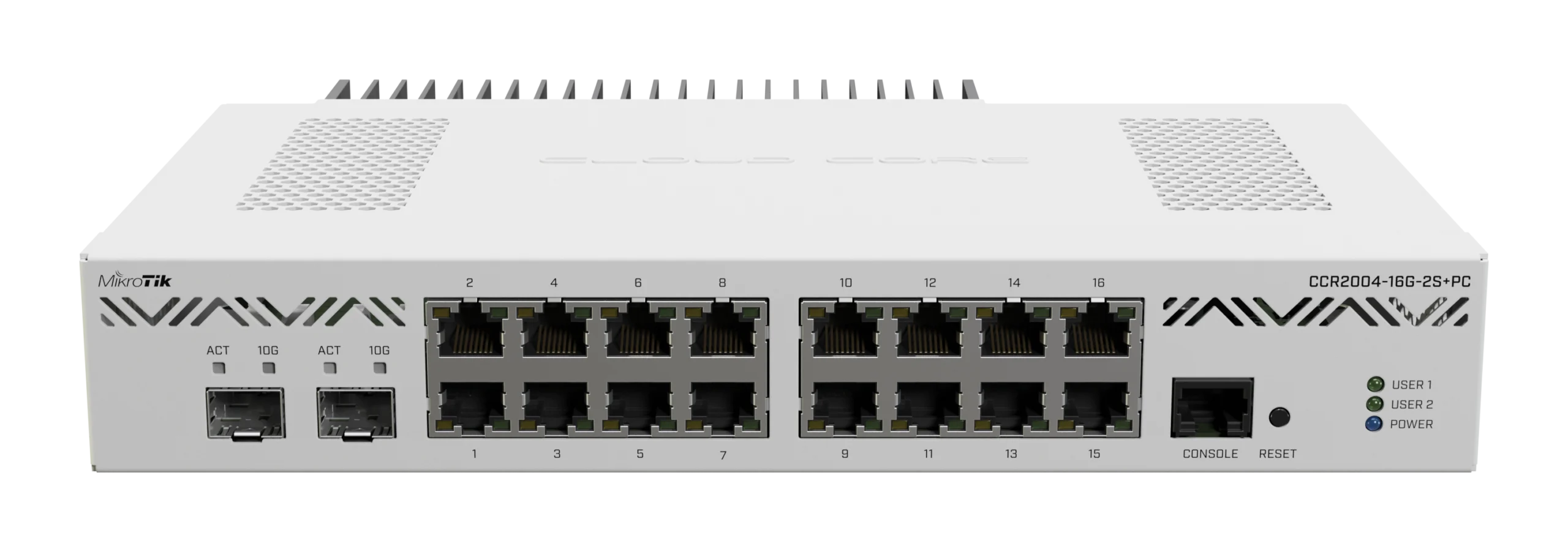 MikroTik Cloud Core 16 Port Gigabit 2SFP+ Passive Cooling Router | MT-RBCCR2004-16G-2S+PC