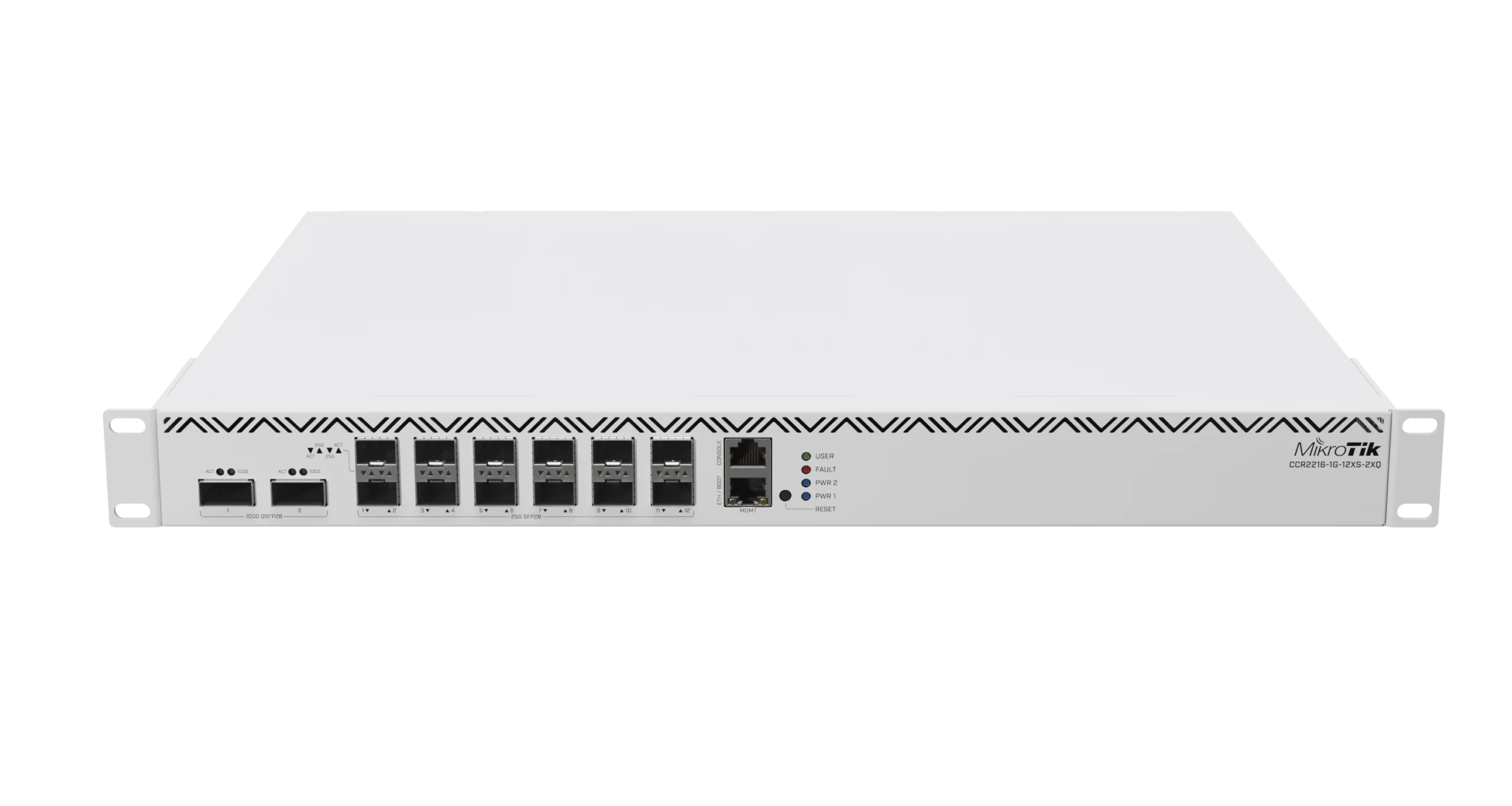MikroTik Cloud Core Router with 12 Port SFP28 2 Port QSFP28 16 Core CPU | CCR2216-1G-12XS-2XQ