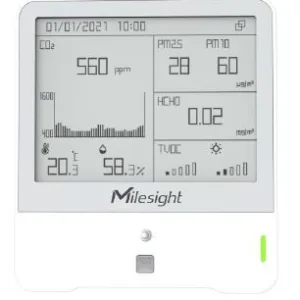 Milesight Indoor Ambience Monitor - Temp, Humidity, PIR, Light, TVOC, CO2, HCHO, Barometric, PM*