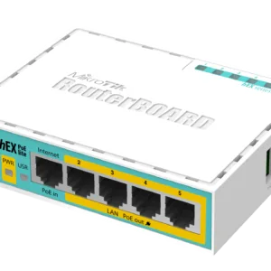MikroTik hEX PoE Lite - Desktop PoE Router with 5 10/100 LAN ports and 1 USB port