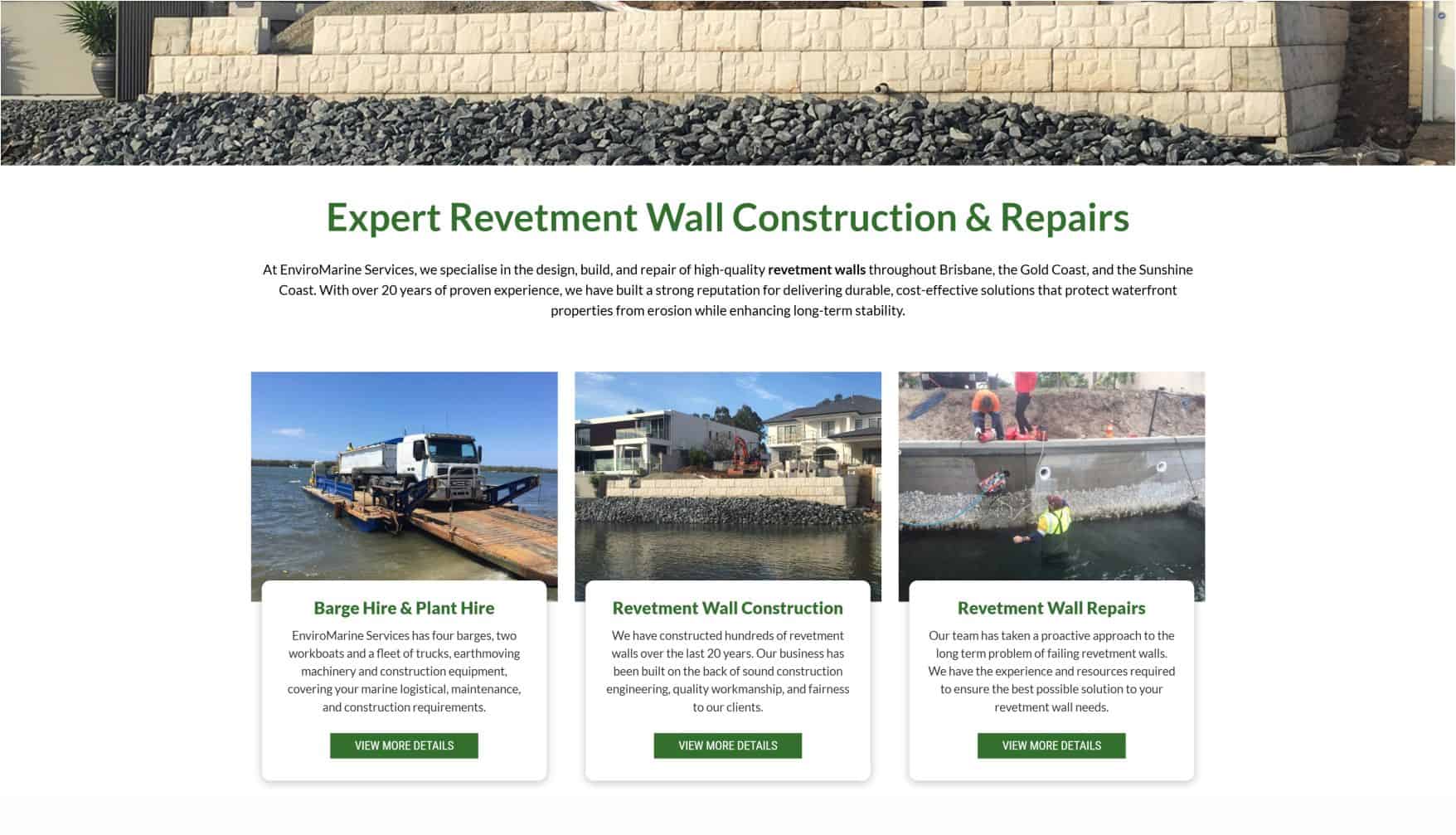 Expert revetment wall construction and repairs by Geeks On Call IT Support.