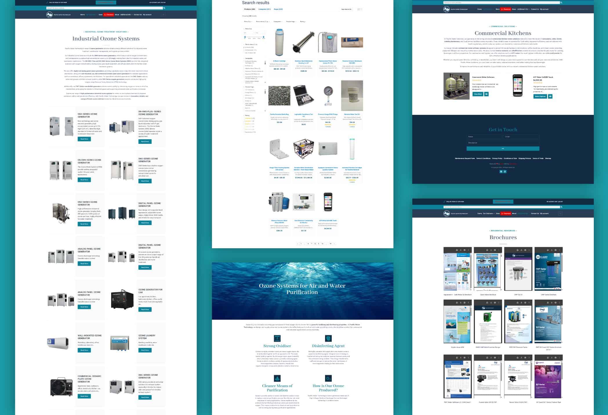 Screenshots of various web and digital portfolio pages for IT support services.