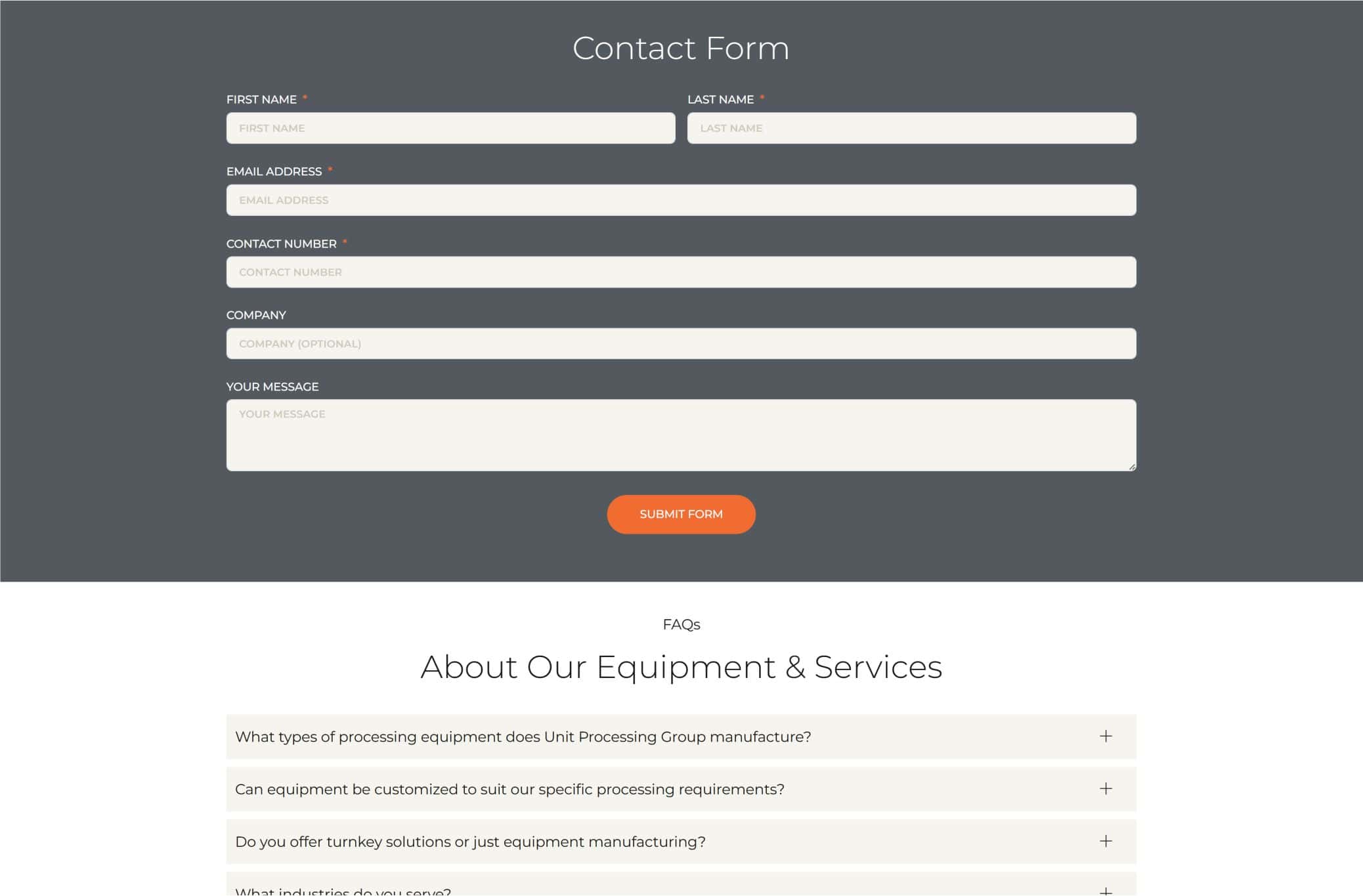 Contact form webpage for Geeks On Call IT Support services.